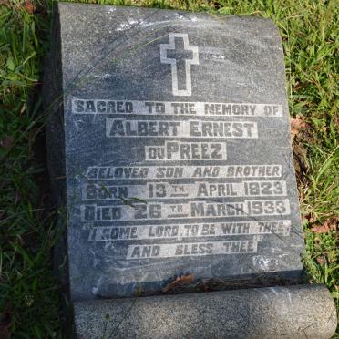 PREEZ Albert Ernest, du 1923-1933