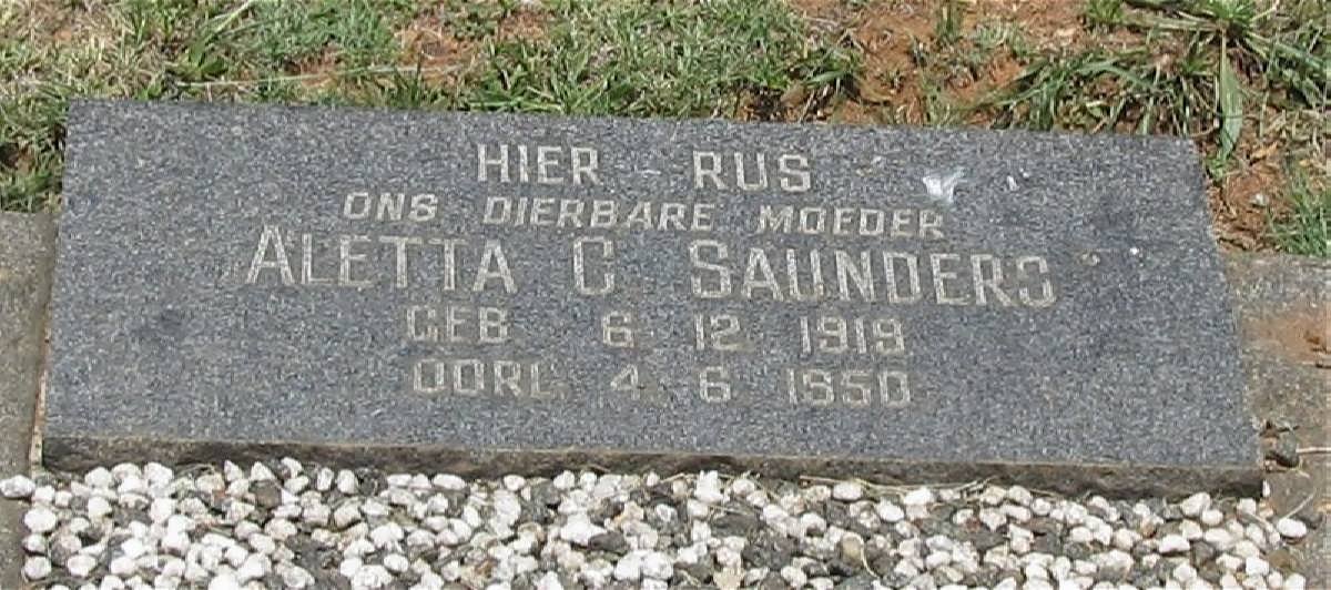 SAUNDERS Aletta C. 1919-1950