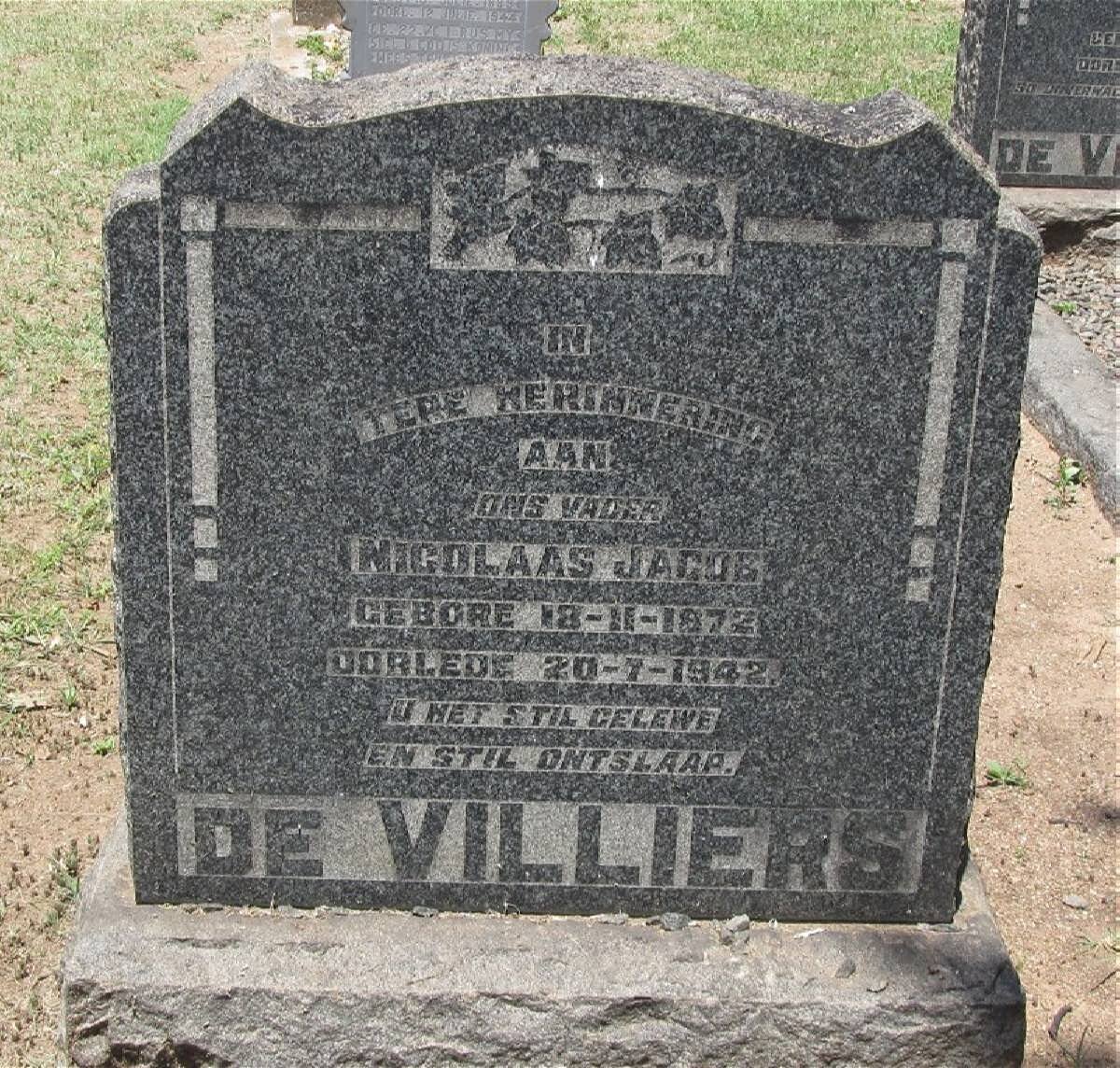 VILLIERS Nicolaas Jacob, de 1872-1942