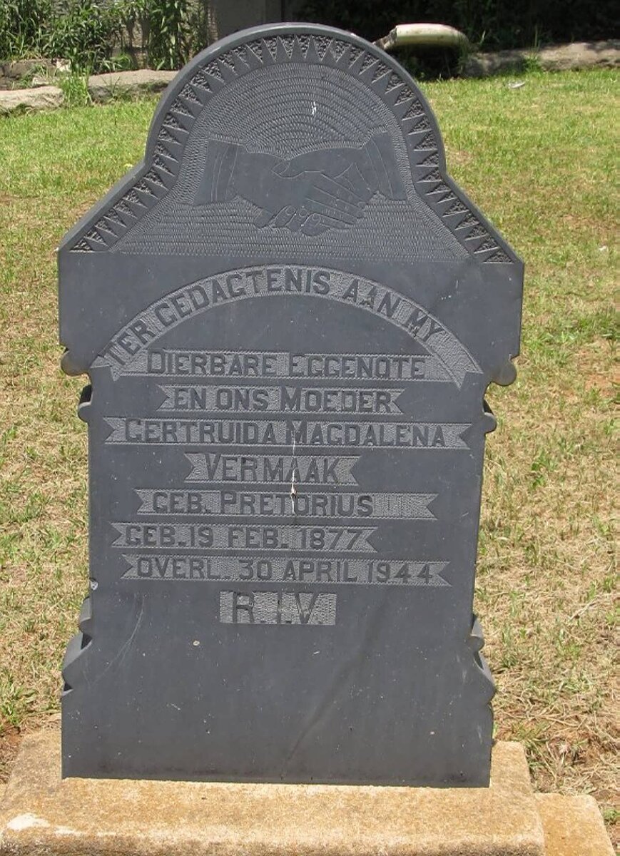 VERMAAK Gertruida Magdalena nee PRETORIUS 1877-1944