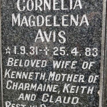 AVIS Cornelia Magdelena 1931-1983