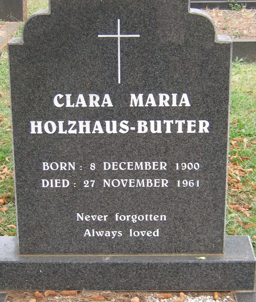 BUTTER Clara Maria, HOLZHAUS 1900-1961