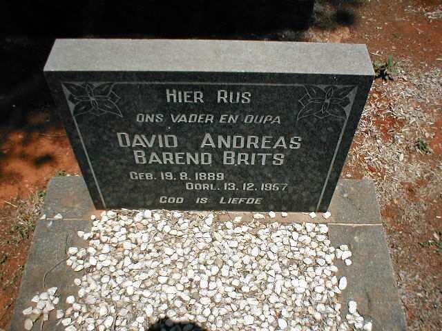 BRITS David Andreas Barend 1889-1957