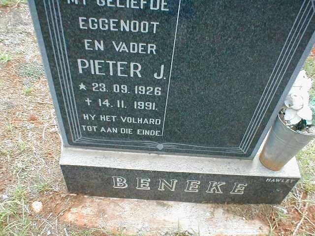 BENEKE Pieter J. 1926-1991