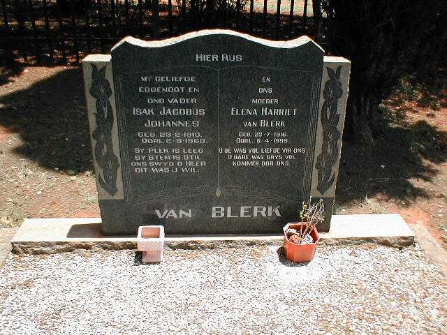 BLERK Isak Jacobus Johannes, van 1913-1963 &amp; Elena Harriet 1916-1999