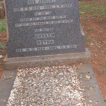 BOTHA Martha Francina nee JOUBERT 1890-1959 :: BOTHA Duveen 1924-2011