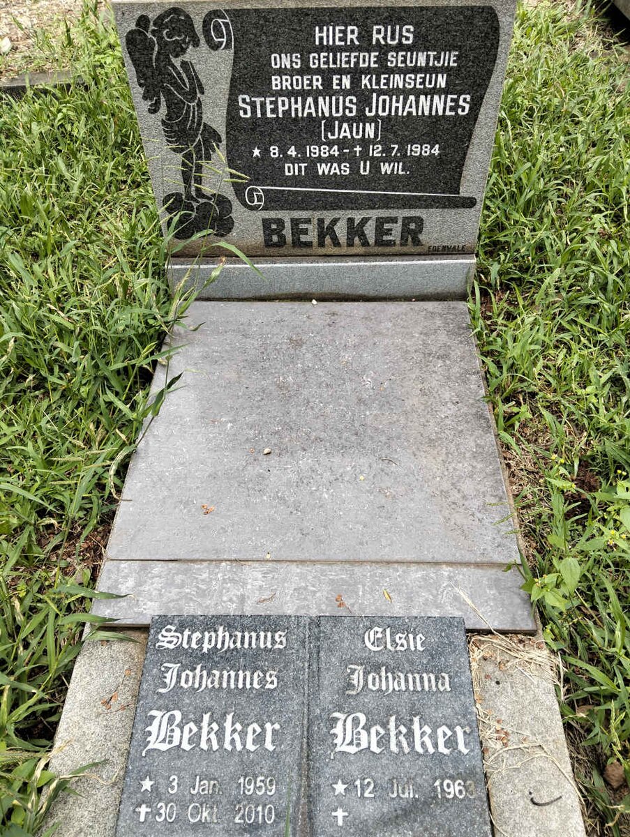 BEKKER Stephanus Johannes 1959-2010 & Elsie Johanna 1963- :: BEKKER Stephanus Johannes 1984-1984