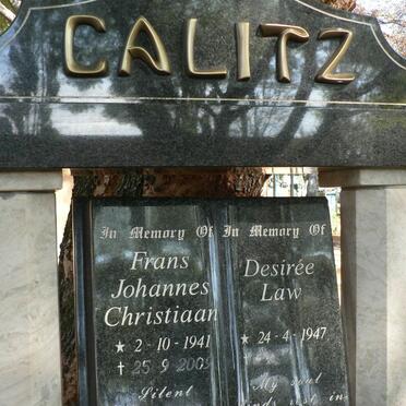 CALITZ Frans Johannes Christiaan 1941-2009 &amp; Desiree Law 1947-