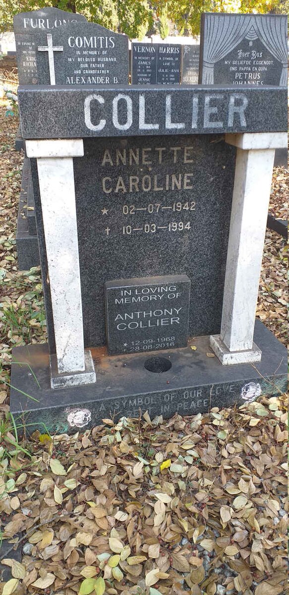 COLLIER Annette Caroline 1942-1994 :: COLLIER Anthony 1968-2016 