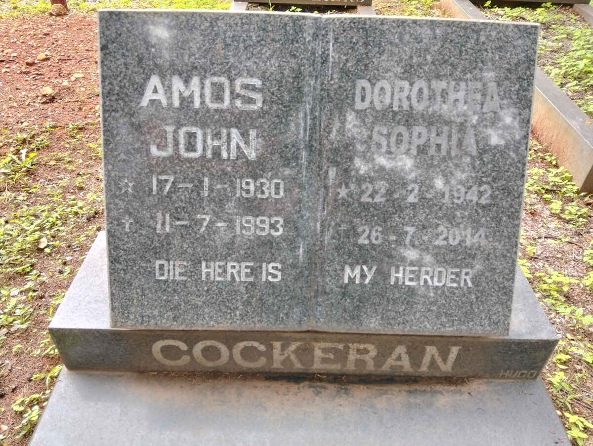 COCKERAN Amos John 1930-1993 & Dorothea Sophia 1942-2014