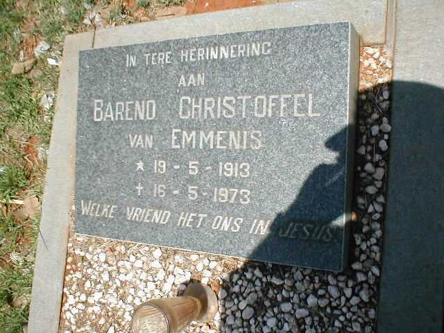 EMMENIS Barend Christoffel, van 1913-1973