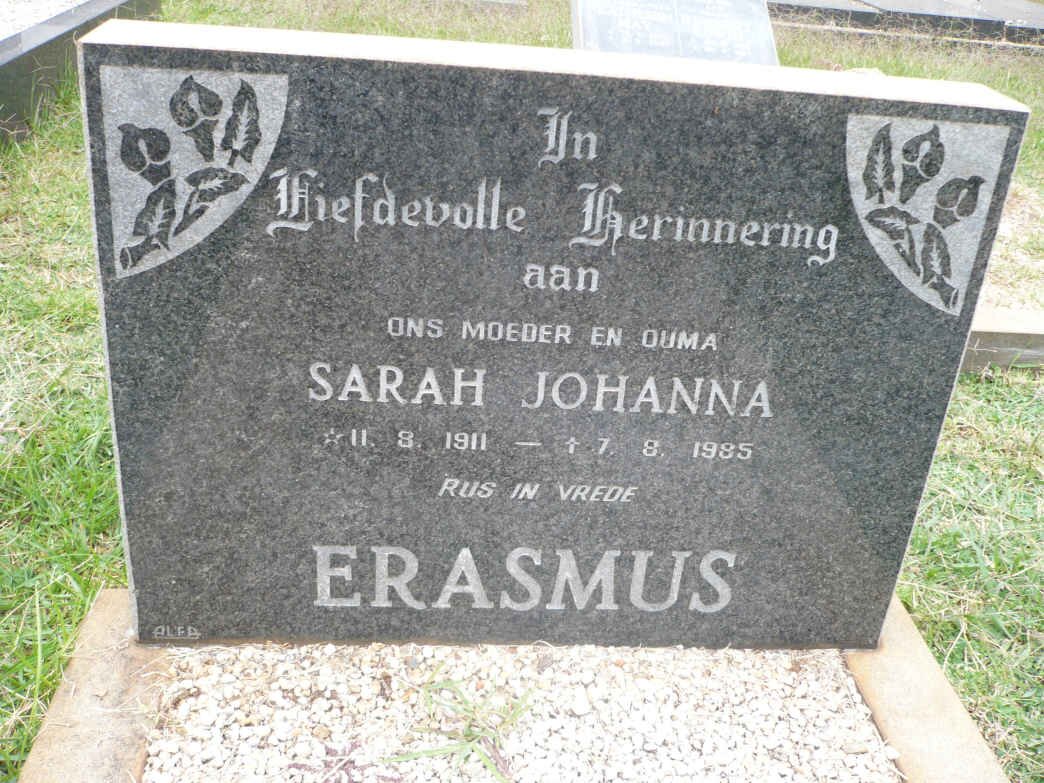 ERASMUS Sarah Johanna 1911-1985
