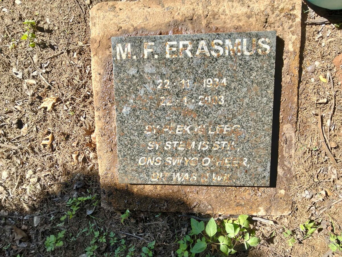 ERASMUS M.F. 1934-2003