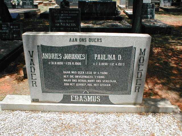 ERASMUS Andries Johannes 1890-1966 &amp; Paulina D. 1898-1974
