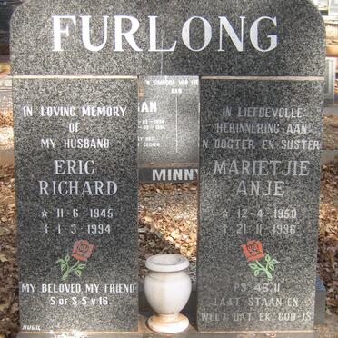 FURLONG Eric Richard 1945-1994 &amp; Marietjie Anje 1950-1996