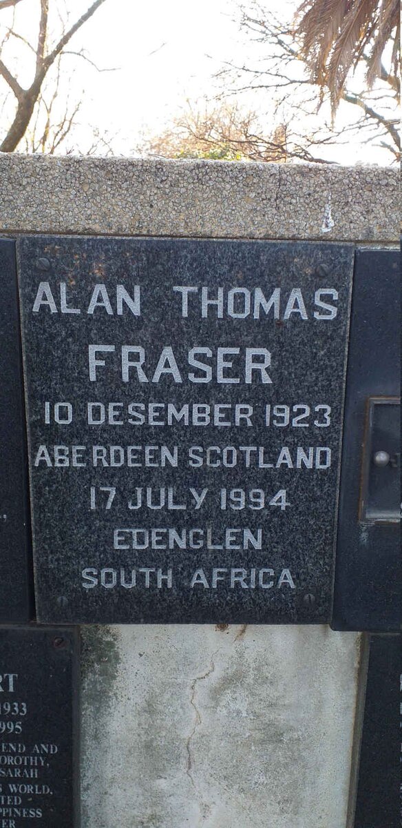 FRASER Alan Thomas 1923-1994