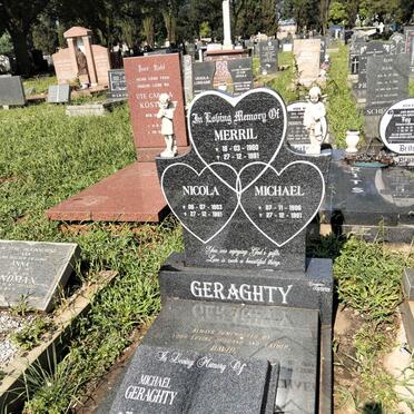 GERAGHTY Michael 1934-2000 :: GERAGHTY Merril 1960-1991 :: GERAGHTY Nicola 1983-1991 :: GERAGHTY Michael 1986-1991 