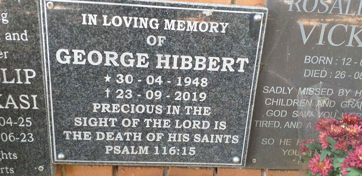 HIBBERT George 1948-2019