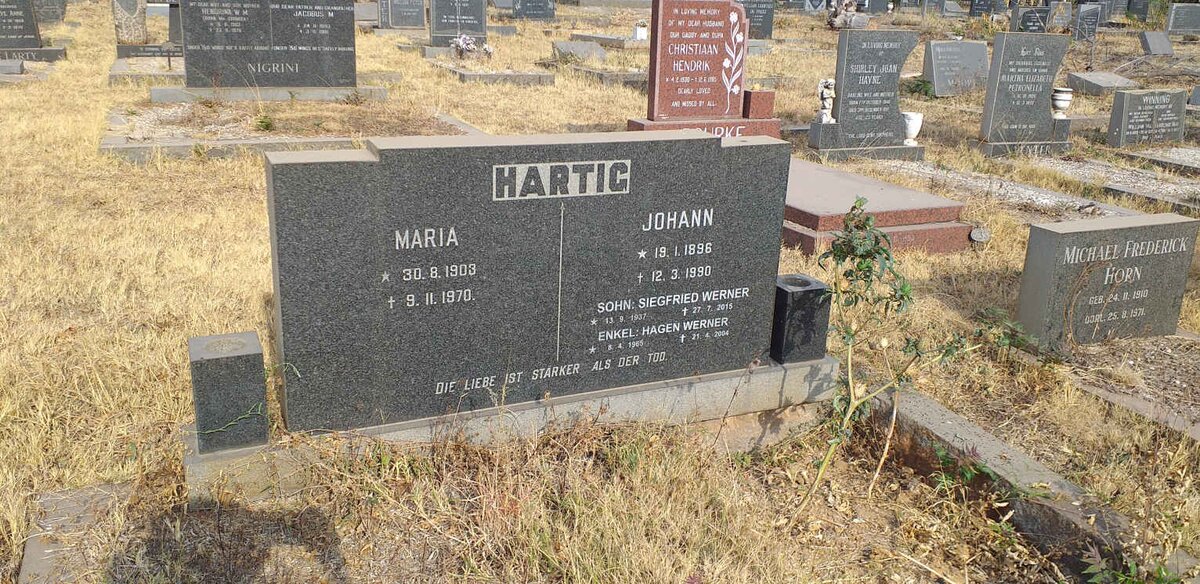 HARTIG Johann 1896-1990 & Maria 1903-1970 :: HARTIG Siegfried Werner 1937-2015 :: HARTIG Hagen Werner 1965-2004