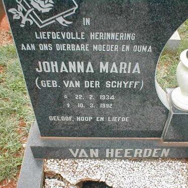 HEERDEN Johanna Maria, van nee VAN DER SCHYFF 1934-1992