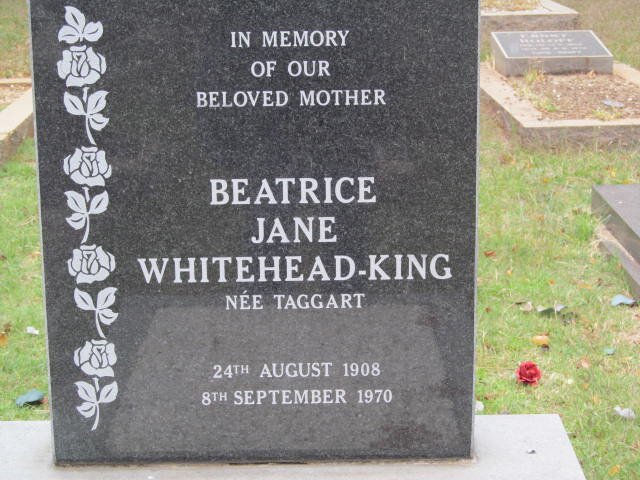 KING Beatrice Jane, WHITEHEAD nee TAGGART 1908-1970