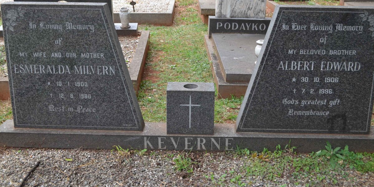 KEVERNE Albert Edward 1906-1996 &amp; Esmeralda Milvern 1903-1980