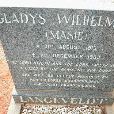 LANGEVELDT Gladys Wilhelmina 1913-1983