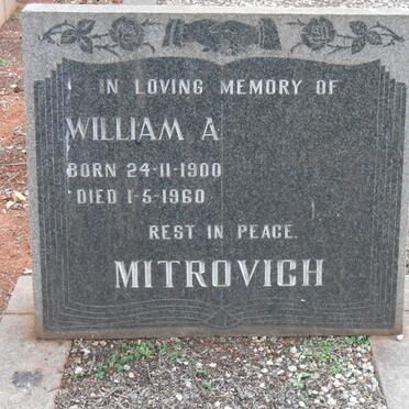 MITROVICH William A. 1900-1960