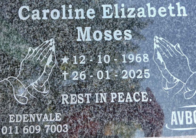 MOSES Caroline Elizabeth 1968-2025