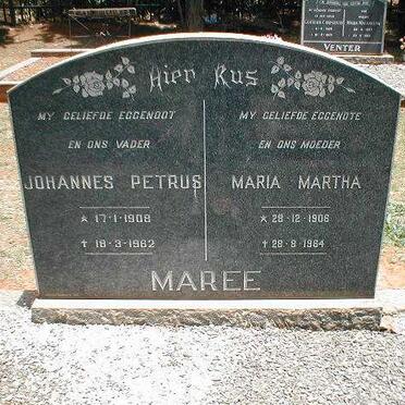 MAREE Johannes Petrus 1908-1964 &amp; Maria Martha 1908-1964