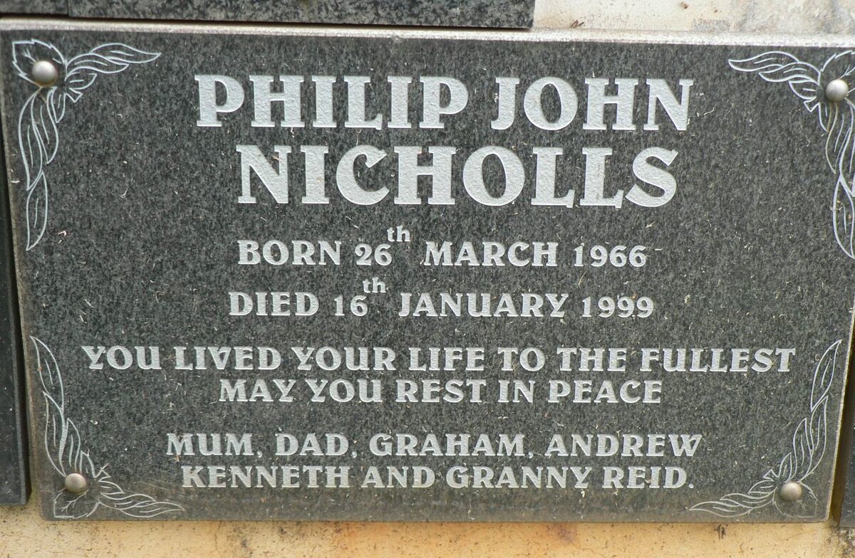 NICHOLLS Philip John 1966-1999
