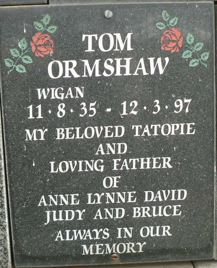 ORMSHAW Tom 1935-1997
