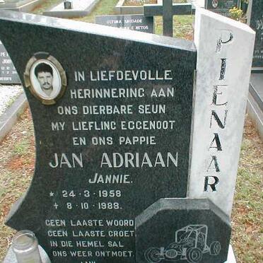 PIENAAR Jan Adriaan 1958-1988