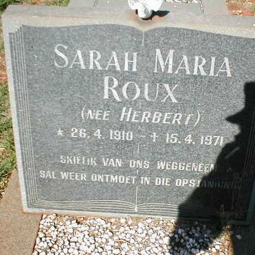ROUX Sarah Maria nee HERBERT 1910-1971