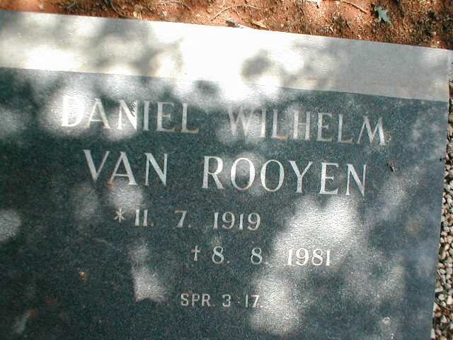 ROOYEN Daniel Wilhelm, van 1919-1981