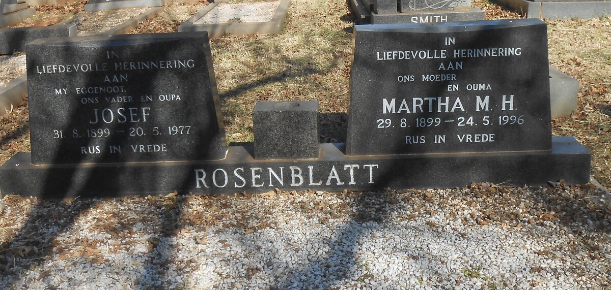 ROSENBLATT Josef 1899-1977 &amp; Martha M.H. 1899-1996