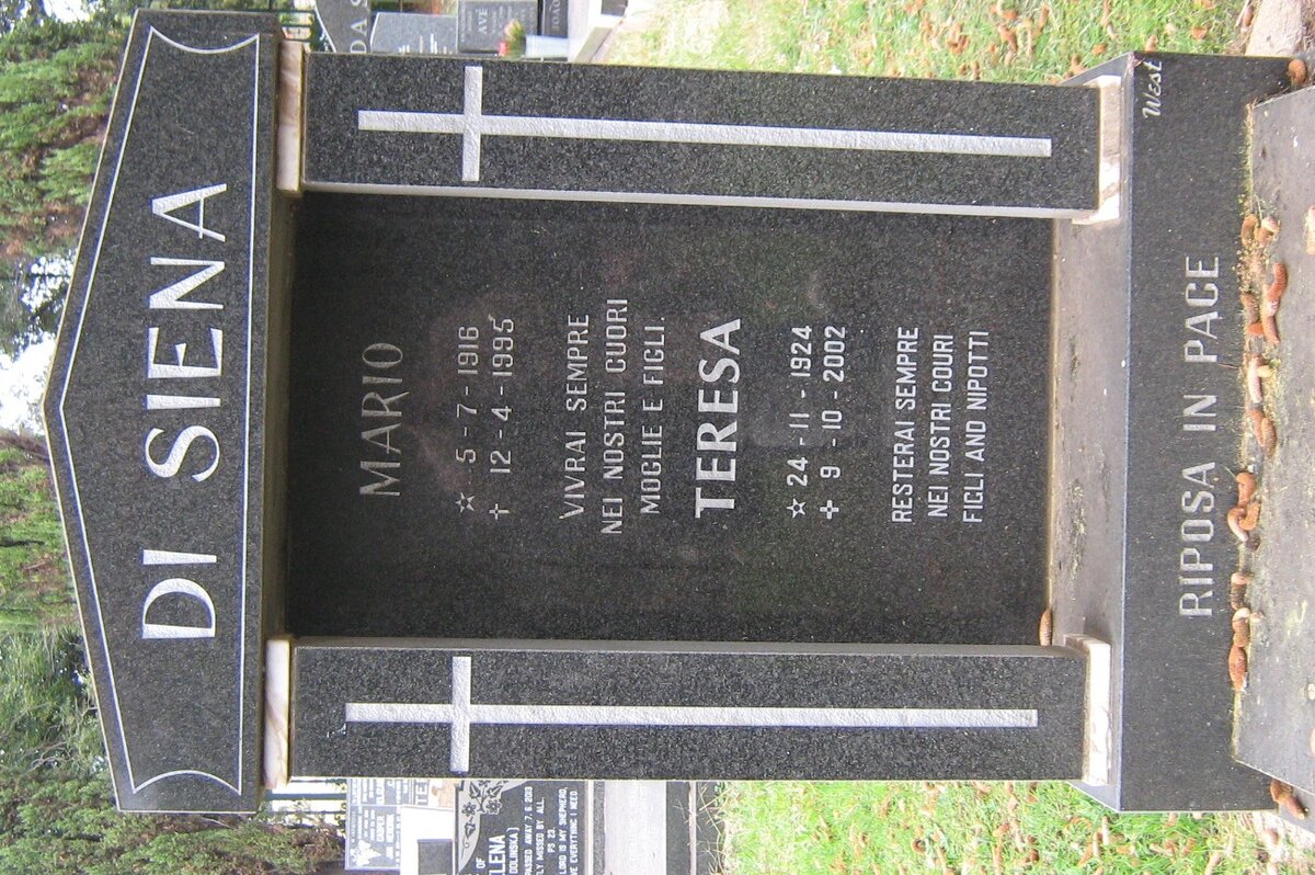 SIENA Mario, di 1916-1995 &amp; Teresa 1924-2002