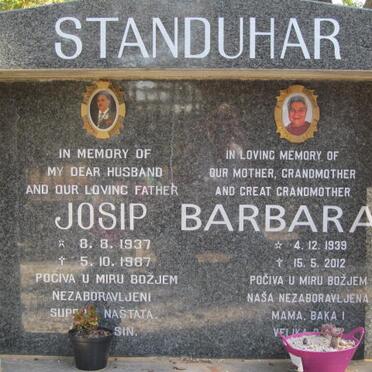 STANDUHAR Josip 1937-1987 &amp; Barbara 1939-2012