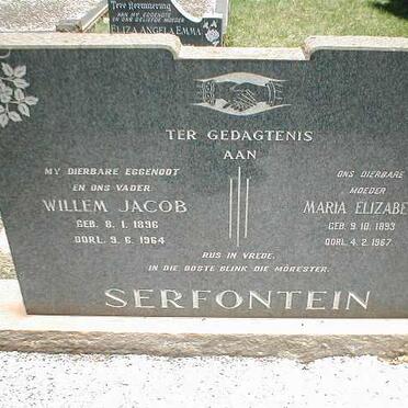 SERFONTEIN Willem Jacob 1896-1964 &amp; Maria Elizabeth 1893-1967