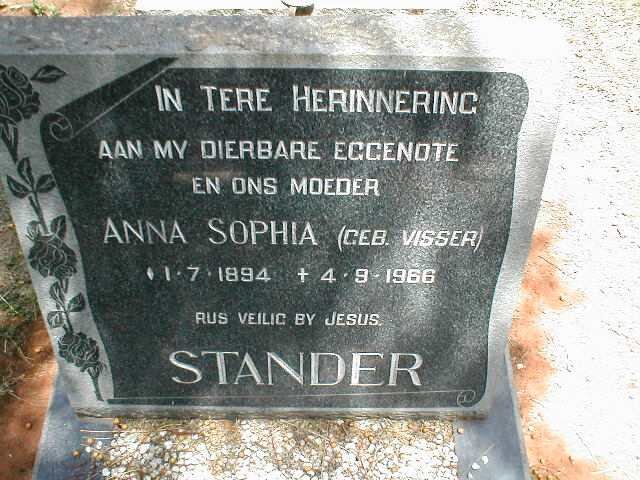 STANDER Anna Sophia nee VISSER 1894-1966