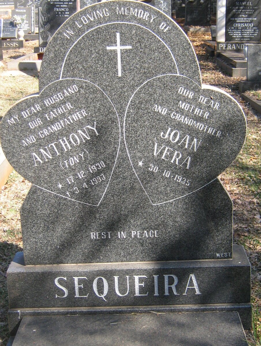 SEQUEIRA Anthony 1930-1993 &amp; Joan Vera 1935-
