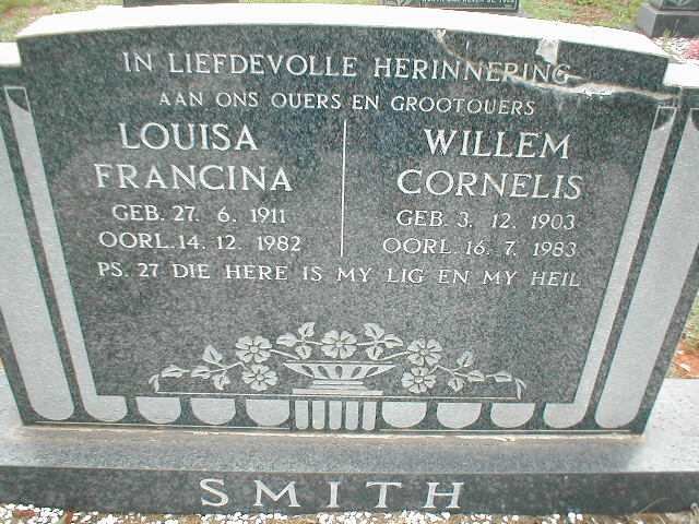 SMITH Willem Cornelis 1903-1983 &amp; Louisa Francina 1911-1982