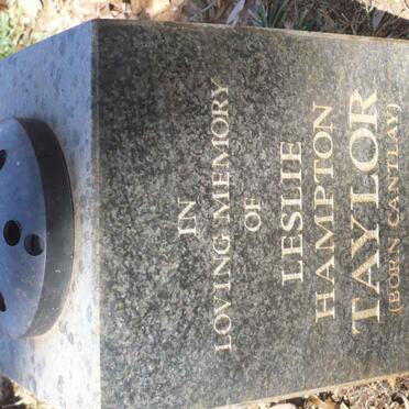 TAYLOR Leslie Hampton nee CANTLAY 1920-1998