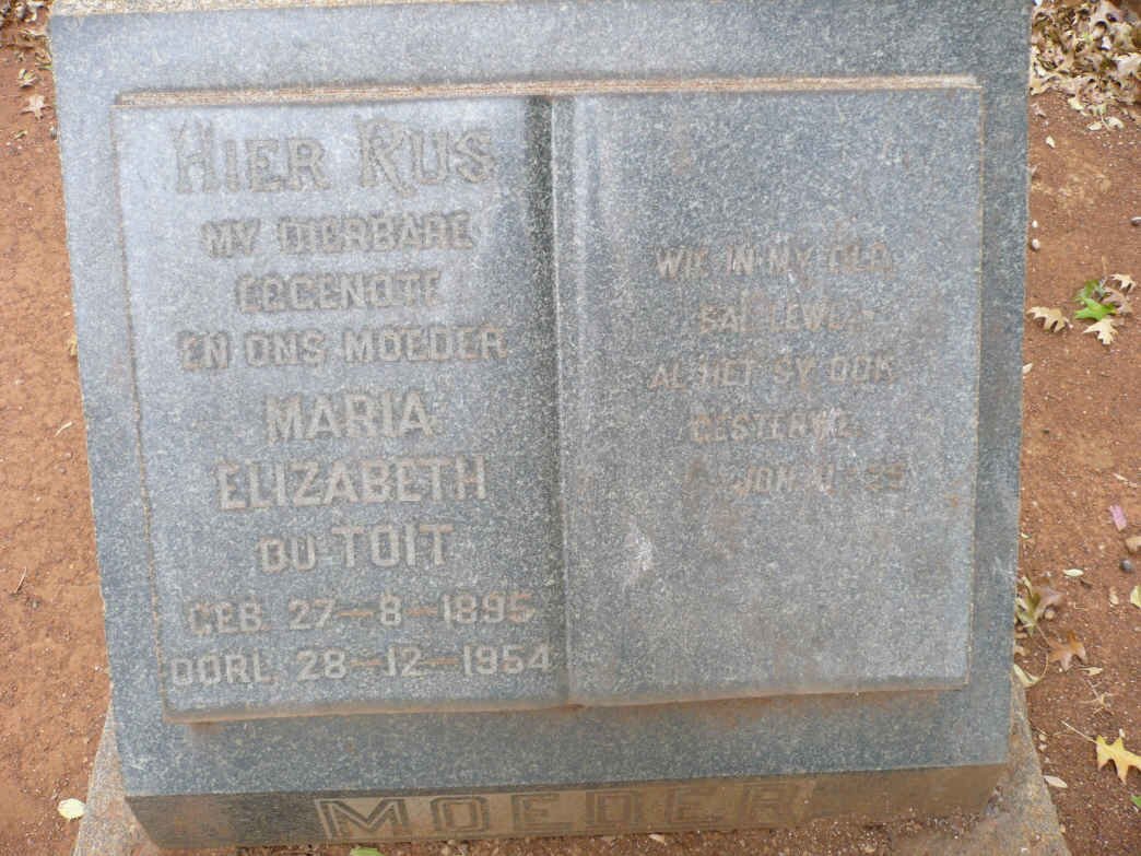 TOIT Maria Elizabeth, du 1895-1954