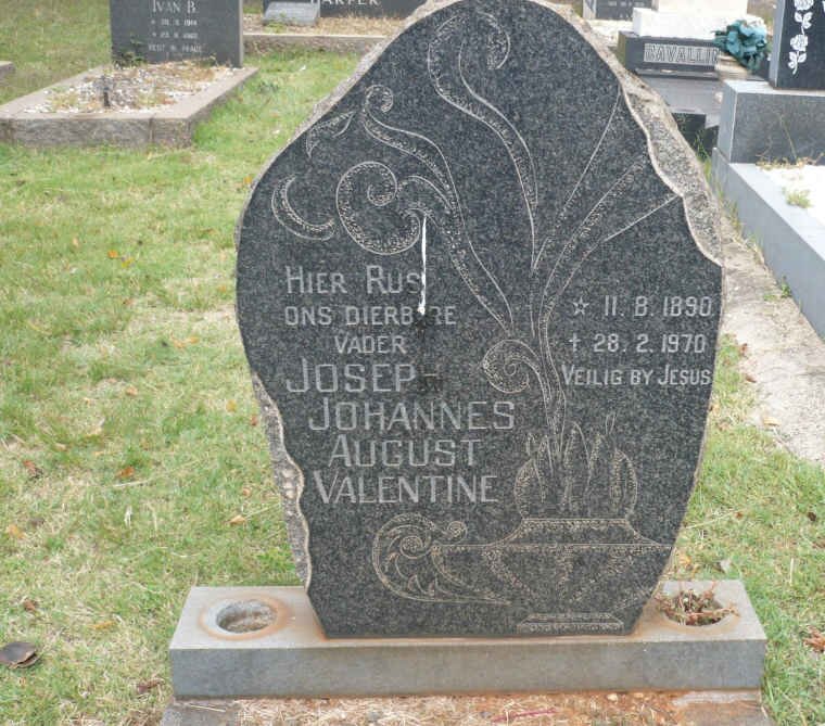 VALENTINE Joseph Johannes August 1890-1970