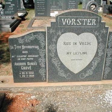 VORSTER Andries Daniël Grové 1932-1964