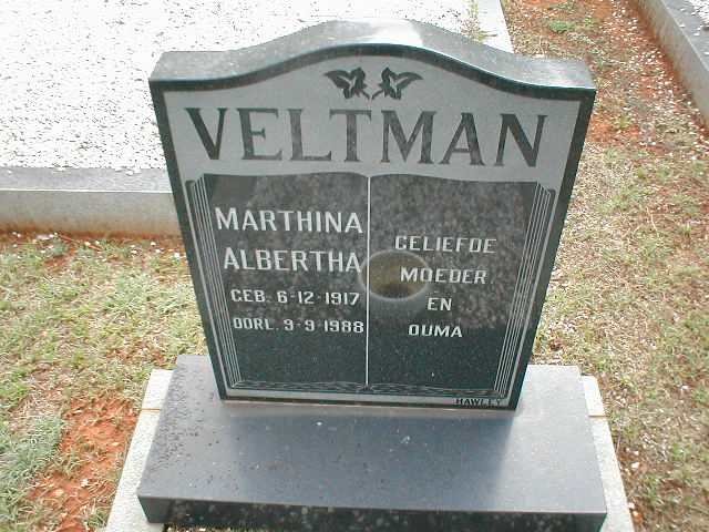VELTMAN Marthina Albertina 1917-1988