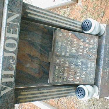 VILJOEN Petrus Lodevikus 1934-1993 &amp; Minie Louisa 1935-1993