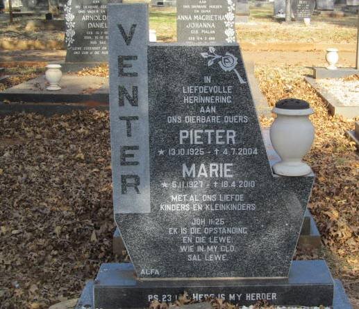 VENTER Pieter 1925-2004 &amp; Marie 1927-2010