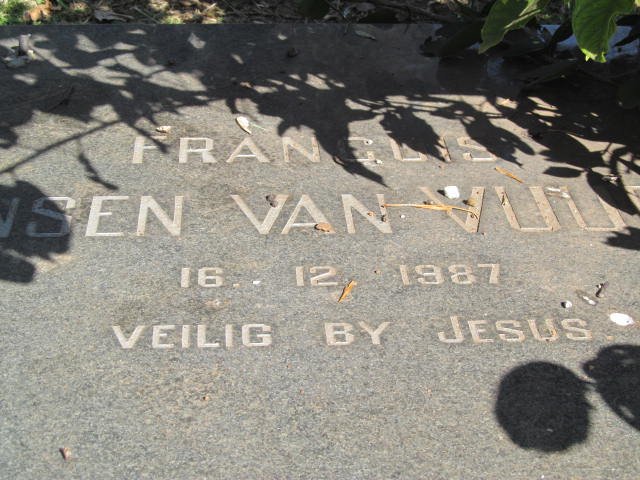 VUUREN Francois, Jansen van -1987